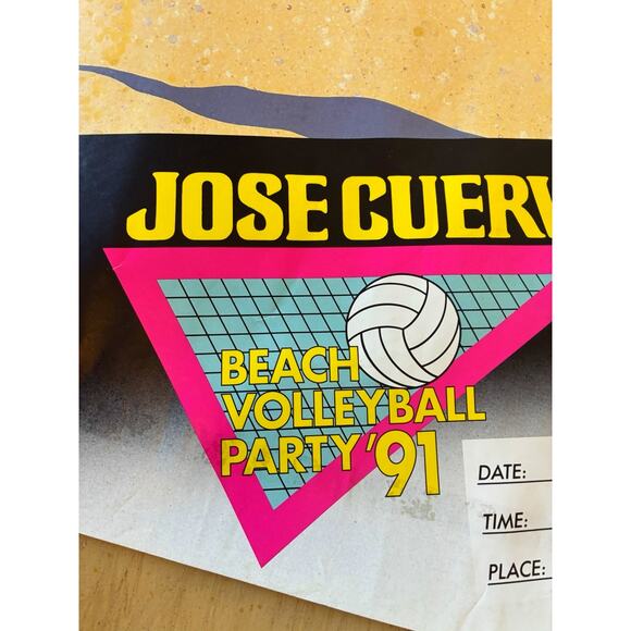 VTG 90s Poster Beach Volleyball Party 1991 Jose Cuervo Retro Bar Man Cave 24x35 - Picture 2 of 10
